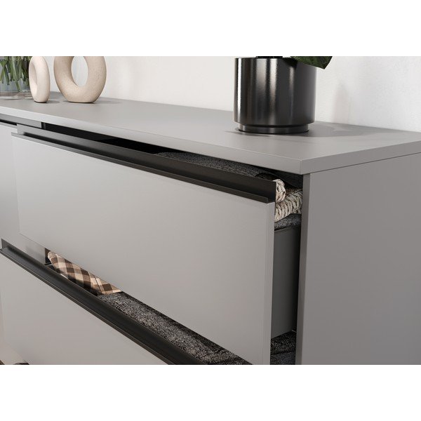 Сив нисък скрин 135x91 cm Bastia - Germania-image-3