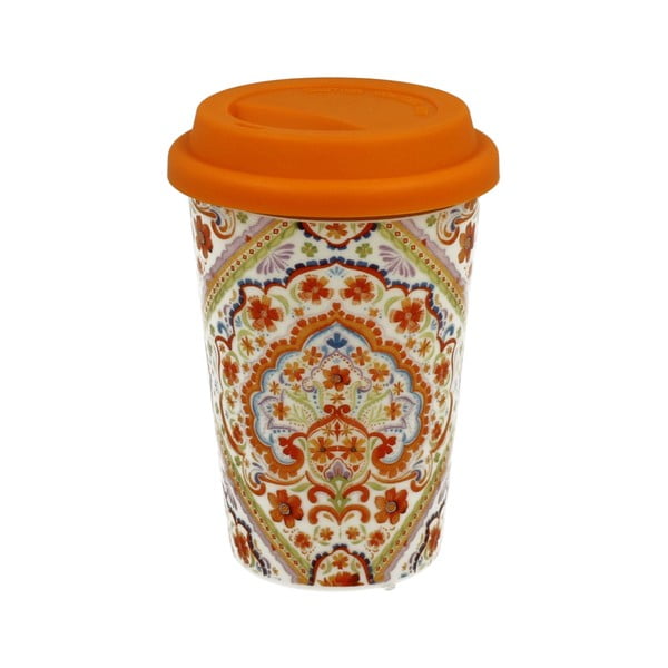 Порцеланова чаша за пътуване със силиконов капак Duo Goft Espania - Duo Gift