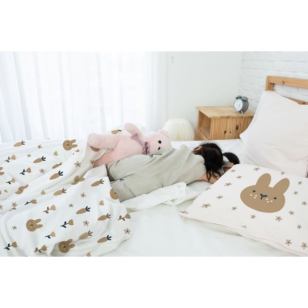 Единично  детско спално бельо от памучен сатен 135x200 cm Sweet Bunnies – Butter Kings-image-1