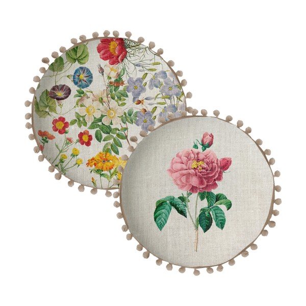 Двустранна възглавница Rose, ⌀ 45 cm - Madre Selva