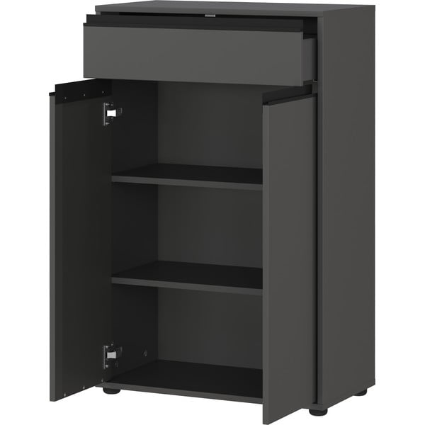 Антрацитен висок шкаф за баня 63x98 cm Lemont – Germania-image-3