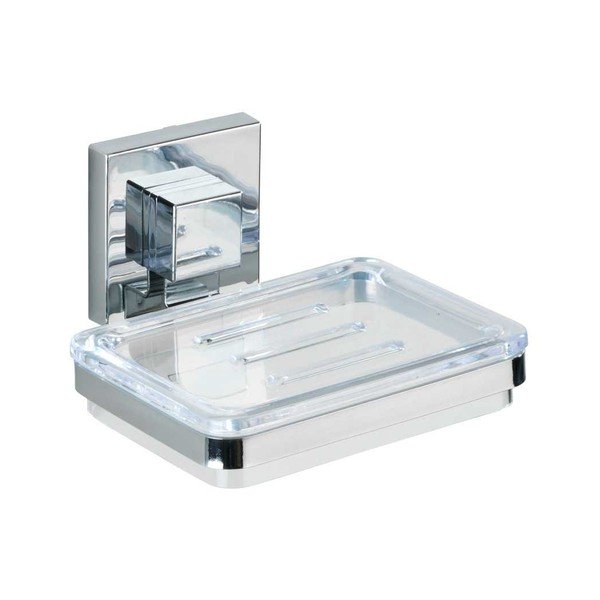 Самозалепващ пластмасов комплект аксесоари за баня в лъскаво сребристо Quadro – Wenko-image-4