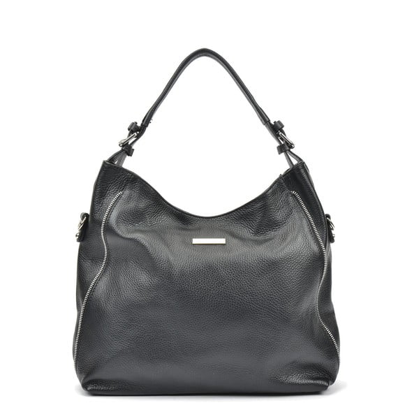 Черна кожена чанта Bea - Mangotti Bags