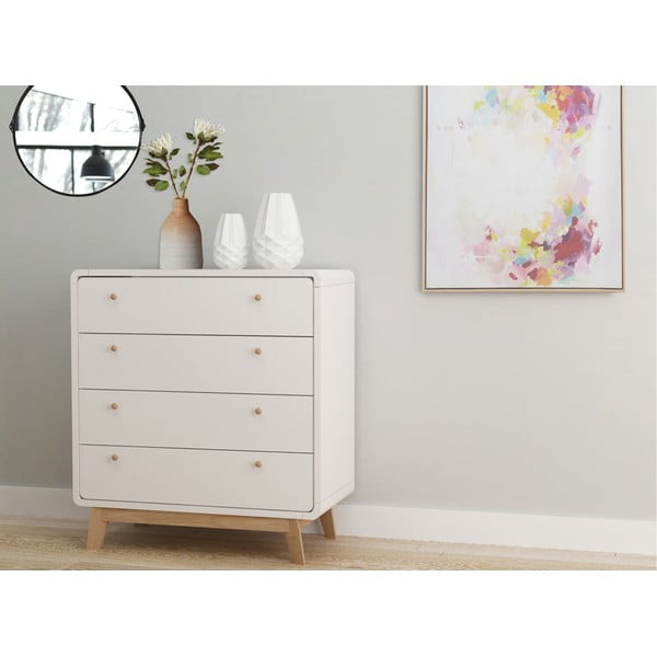 Бял висок скрин 80x88 cm Caitlin – Støraa-image-1