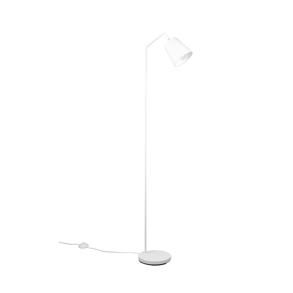Бяла подова лампа с текстилен абажур (височина 148 cm) Buddy - Trio