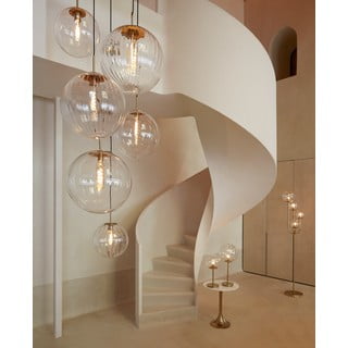 Висящо осветително тяло бронзово със стъклен абажур ø 40 cm Medina – Light & Living