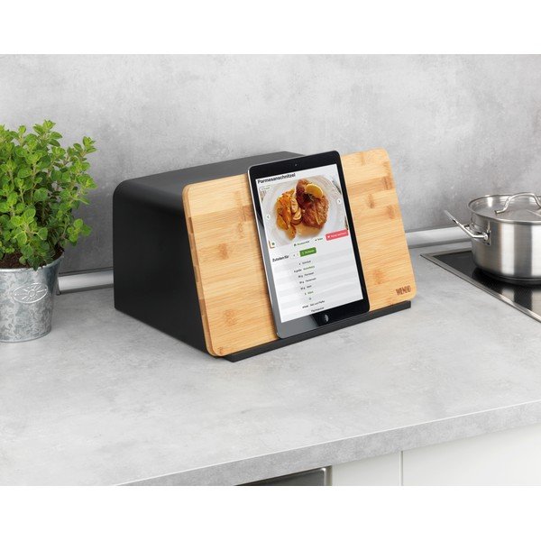 Черна кутия за хляб с бамбуков капак Kubo - Wenko-image-2