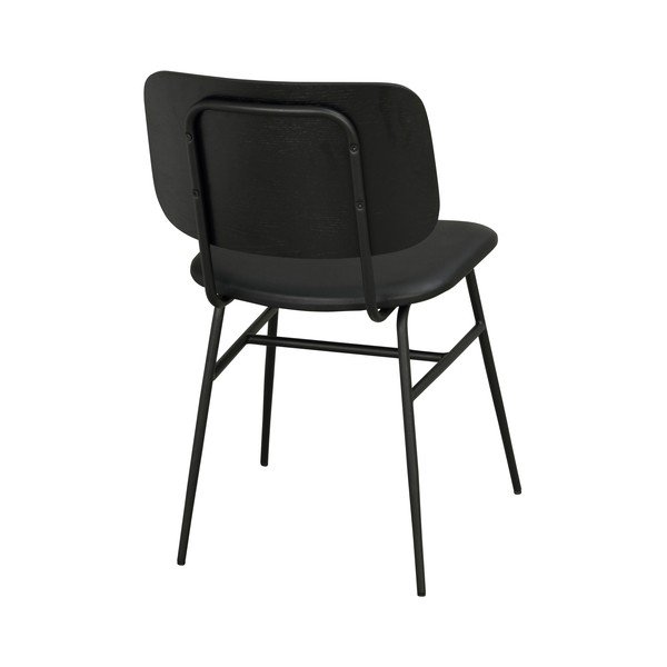 Черен трапезен стол с черна седалка Brent - Rowico-image-3