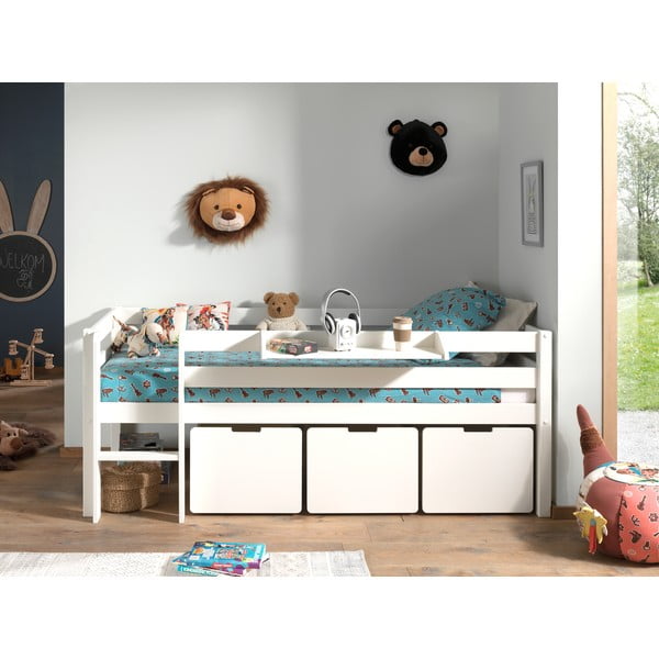 Бели чекмеджета за под детско легло 3 бр Pino - Vipack-image-3