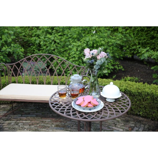 Кафява метална градинска пейка - Esschert Design-image-4