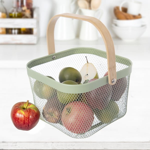 Телена метална кошница 24,5x24,5x30 cm Greenish – Orion-image-1