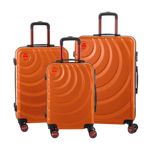 Комплект от 3 оранжеви куфара за пътуване Manhattan - Murano