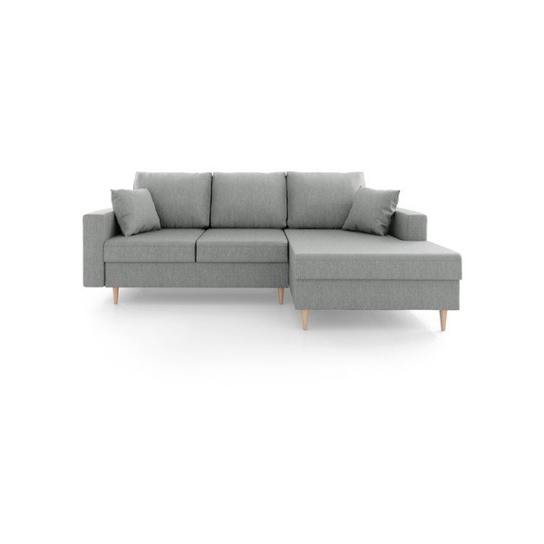 Сив разтегателен диван Aubrieta с място за съхранение, десен ъгъл - Mazzini Sofas-image-3