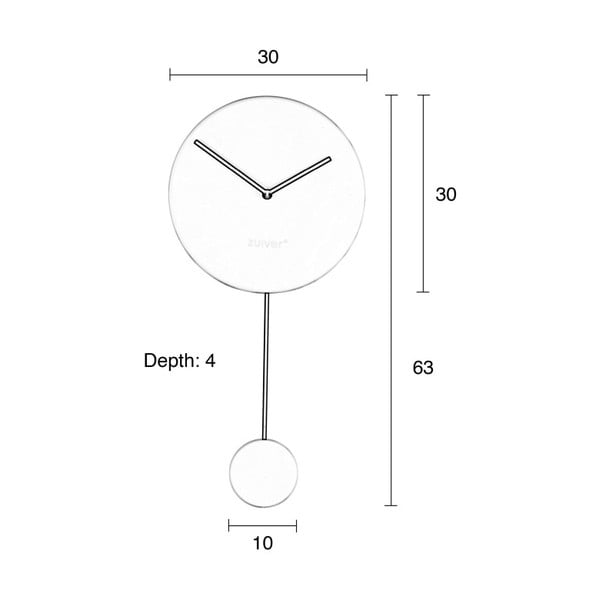 Бял стенен часовник - Zuiver-image-1