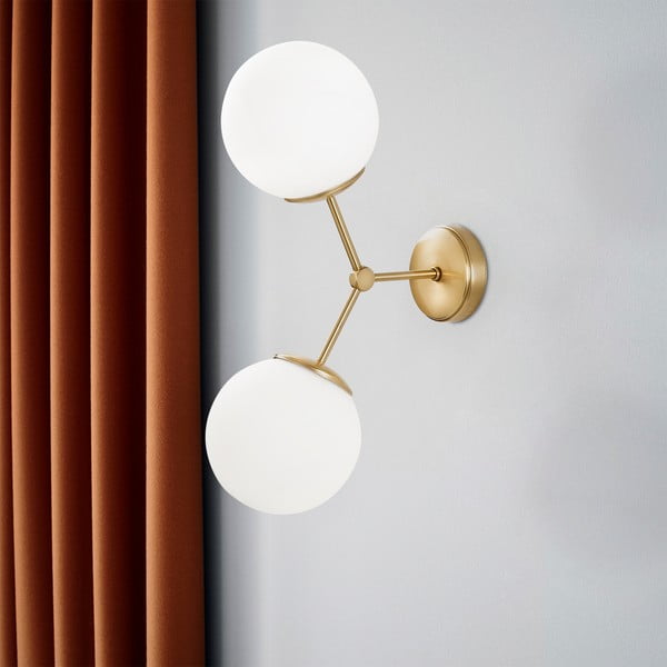 Стенна лампа в бяло-златист цвят Damar - Opviq lights-image-1