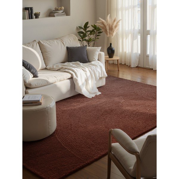 Ръчно изработен вълнен килим в тухлен цвят 120x180 cm Calmio – Hanse Home-image-1