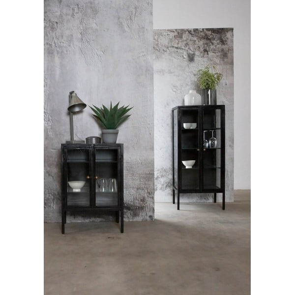 Черна витрина, височина 131 cm Nino - Canett-image-2