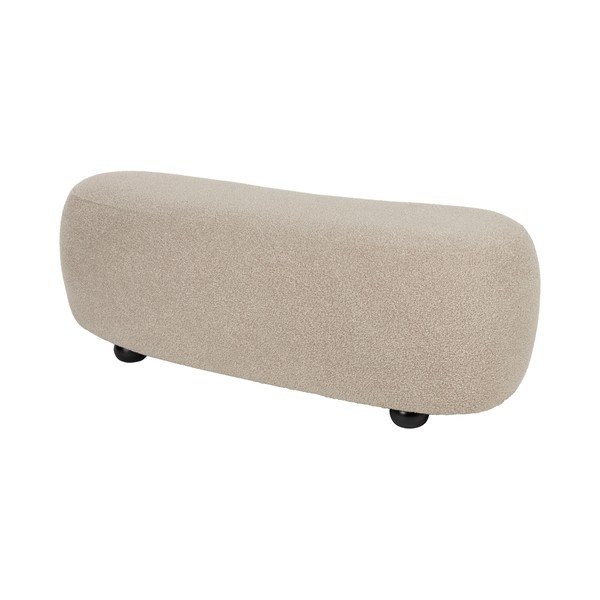 Бежова подплатена пейка от прежда с примки от букле Noxx – White Label-image-3