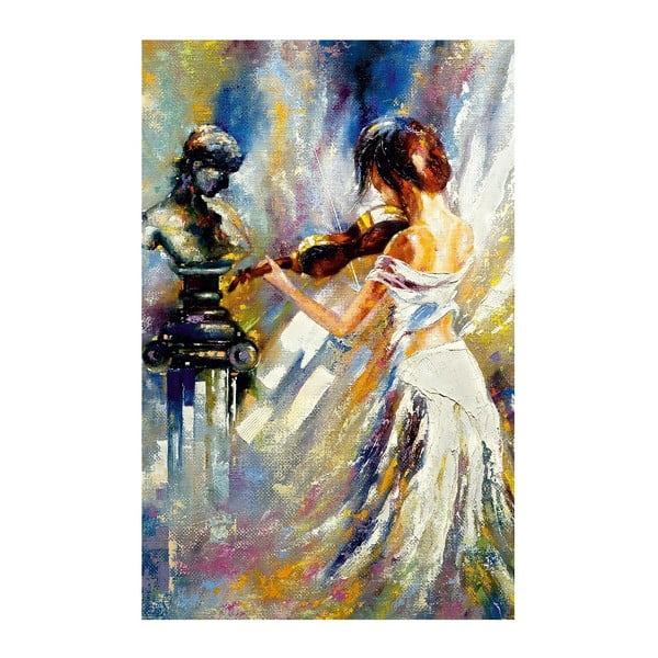 Живопис върху платно Цигулар, 70 x 45 cm - Unknown