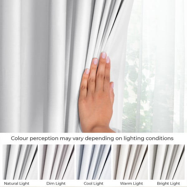 Бяло dimout перде 140x270 cm Eyelets – Restilo-image-4