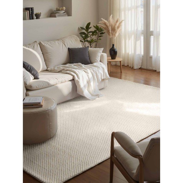 Кремав ръчно изработен вълнен килим 200x290 cm Lyon Beans – Elle Decoration-image-1