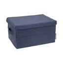 Синя текстилна кутия за съхранение с капак 35x26x19 cm Soft Storage – Bigso