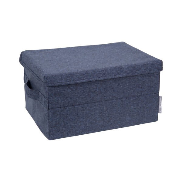 Синя текстилна кутия за съхранение с капак 35x19x26 cm Soft Storage – Bigso Box of Sweden