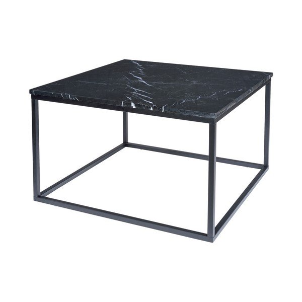 Černý mramorový konferenční stolek s černým podnožím RGE Accent, šířka 75 cm