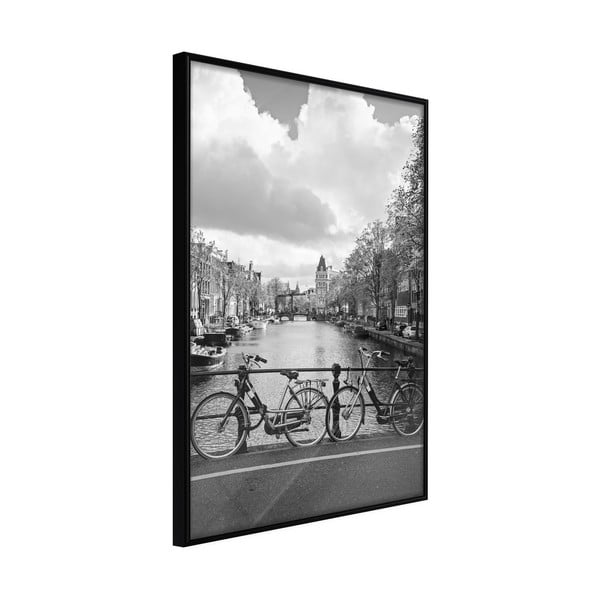 Плакат в рамка , 20 x 30 cm Bicycles Against Canal - Artgeist