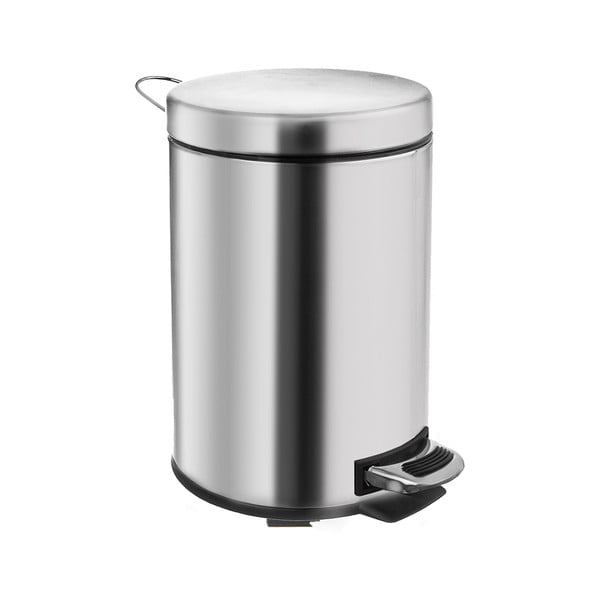 Кошче за боклук с педал от неръждаема стомана в лъскаво сребристо 3 l – Orion-image-4
