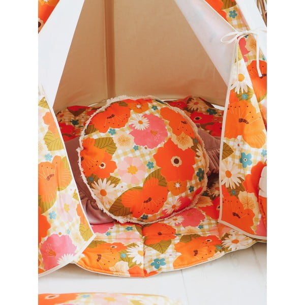 Оранжева детска постелка за игра Picnic with Flowers - Moi Mili-image-2