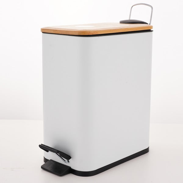 Бяло стоманено кошче за боклук с педал 5 l   Erik – Spirella-image-4