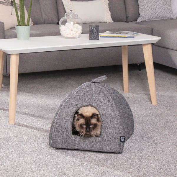 Сиво легло за котка тип палатка 40x40 cm – Love Story-image-1