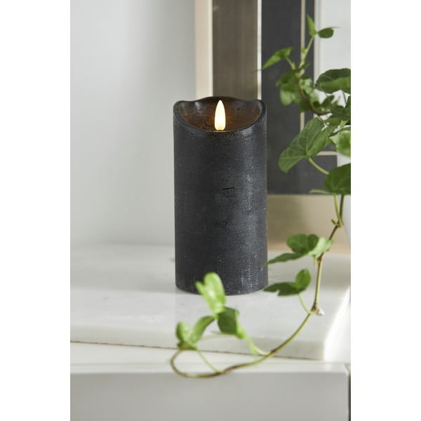 LED свещ от черен восък, височина 15 см Flamme Rustic - Star Trading-image-2