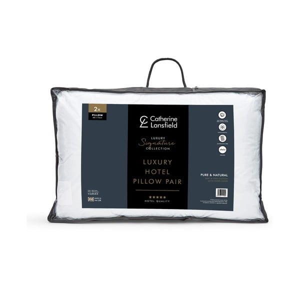 Пълнеж за възглавница 2 бр. 48x74 cm Hotel Satin Stripe – Catherine Lansfield-image-4