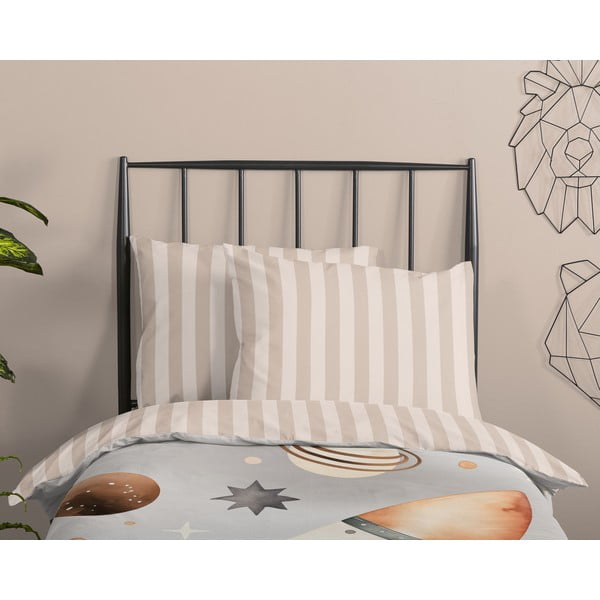 Сиво-бежово единично  памучно детско спално бельо 140x200 cm Explore – Good Morning-image-2