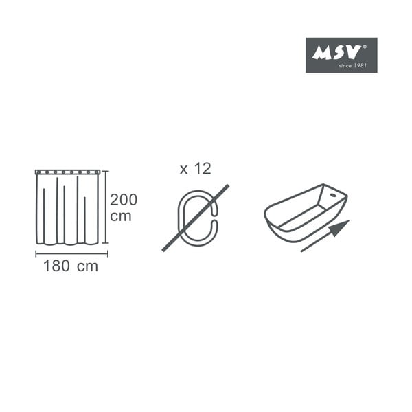 Завеса за душ 180x200 cm – MSV-image-3