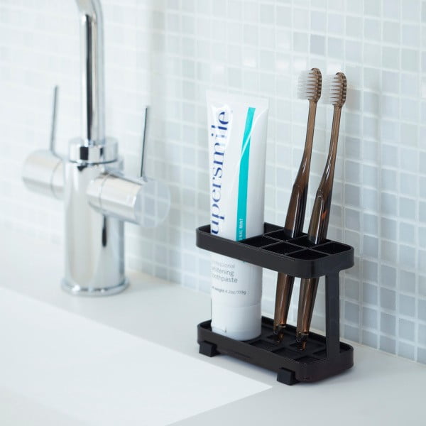 Черен държач за четка и паста за зъби Tower - YAMAZAKI-image-1