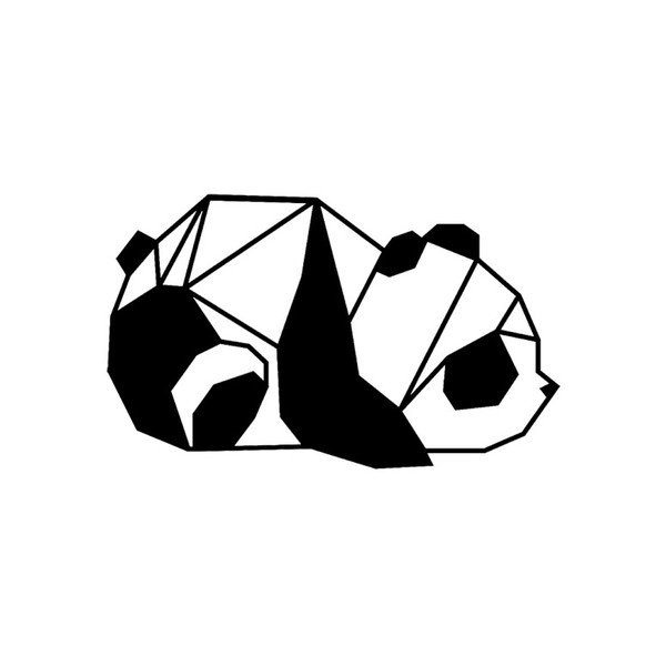 Черна метална декорация за стена , 55 x 33 cm Panda - Wallity-image-1