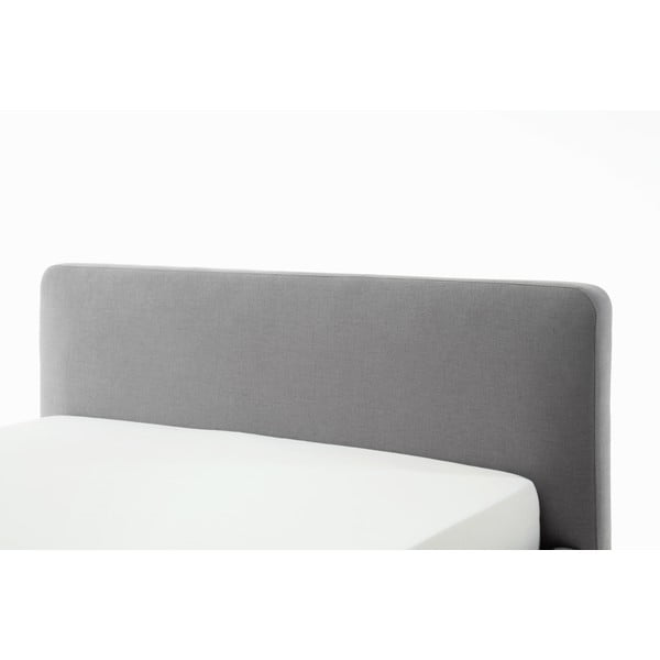 Сиво двойно легло 160x200 cm тапицирано с място за съхранение с включена подматрачна рамка Mattis – Meise Möbel-image-4