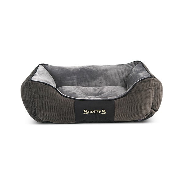 Тъмносиво плюшено легло за кучета 50x60 cm Scruffs Chester M - Plaček Pet Products