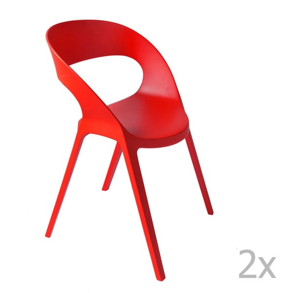 Sada 2 červených zahradních židlí Resol Carla