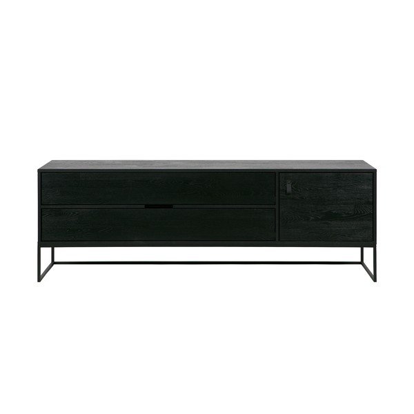 Черна маса за телевизор от масивен ясен 180x61x44 cm Silas – WOOOD