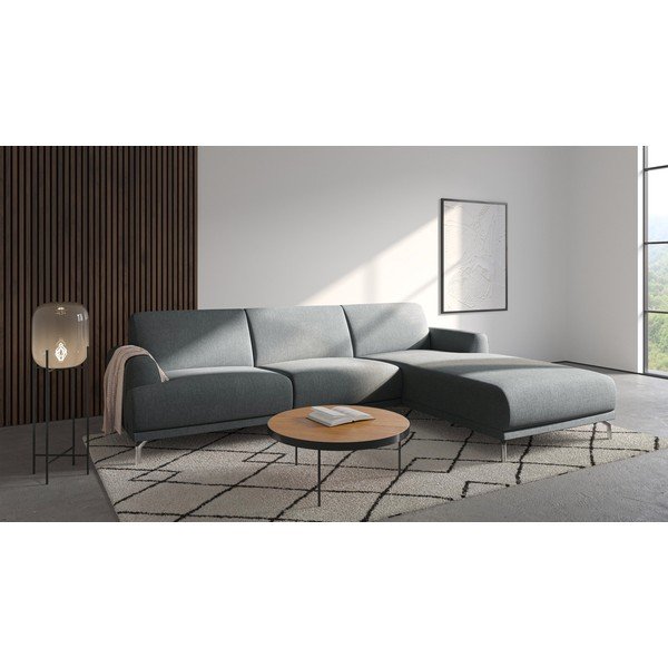 Светлосив ъглов диван, десен ъгъл Puzo - MESONICA-image-1