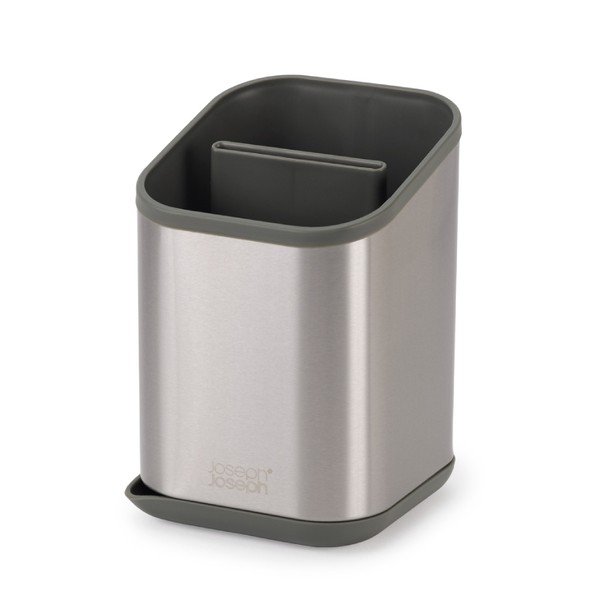 Тавичка за оттичане за прибори от неръждаема стомана в блестящо сребрист цвят 11x11,5 cm Duo Steel – Joseph Joseph-image-4