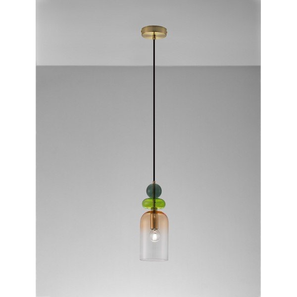 Стъклено висящо осветително тяло  в златист цвят ø 11 cm Murano – Nova Luce-image-3