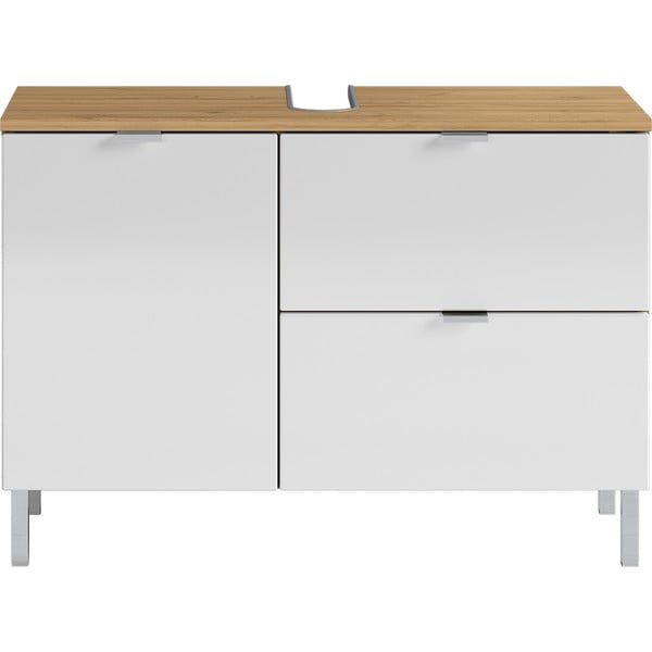 Бял шкаф под умивалника от дъб 80x56 cm Mauresa - Germania-image-2