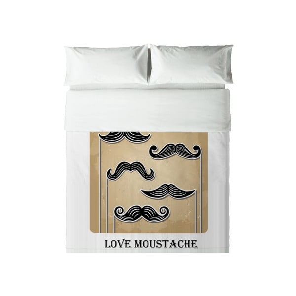 Povlečení Hipster Love Moustache, 200x200 cm