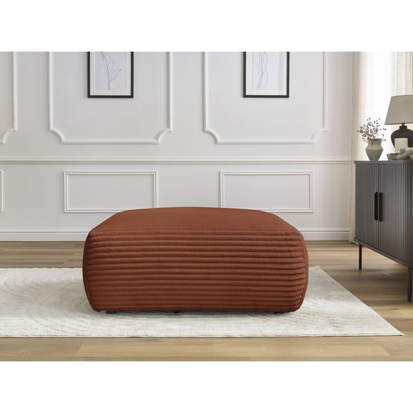 Табуретка  от рипсено кадифе в тухлен цвят Lucien – Bobochic Paris-image-1