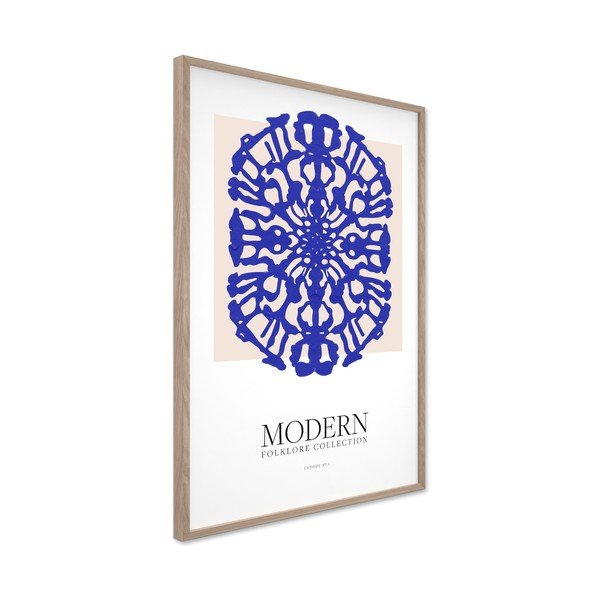 Печатна картина с включена рамка 60x90 cm Blue Folklore – Styler-image-4